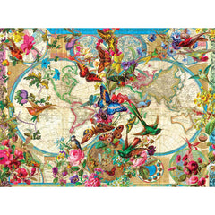 Buffalo 1000pc Puzzle - Aimee Stewart - Birds, Butterflies, and Blooms Map-TCG Nerd