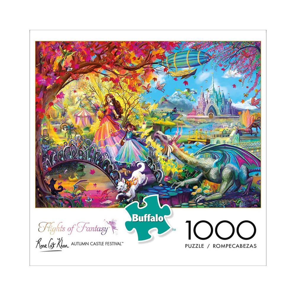 Buffalo 1000pc Puzzle - Flights of Fantasy - Rose Cat Khan - Autumn Castle Festival-TCG Nerd