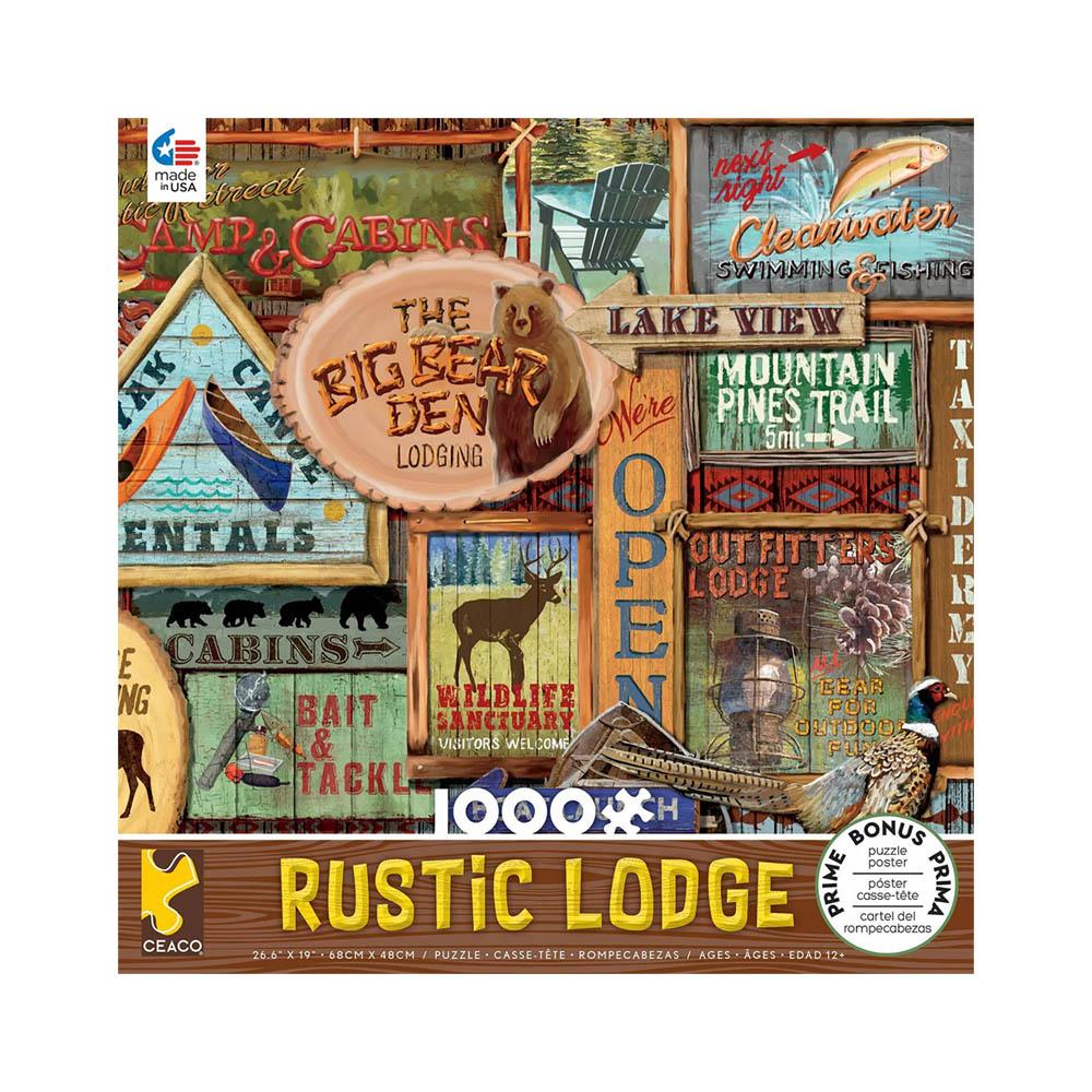 Ceaco 1000pc Puzzle - Rustic Lodge - Rustic Signs-TCG Nerd