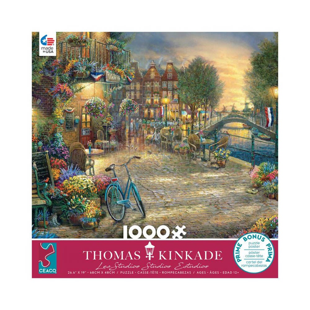 Ceaco 1000pc Puzzle - Thomas Kinkade - Amsterdam Cafe-TCG Nerd