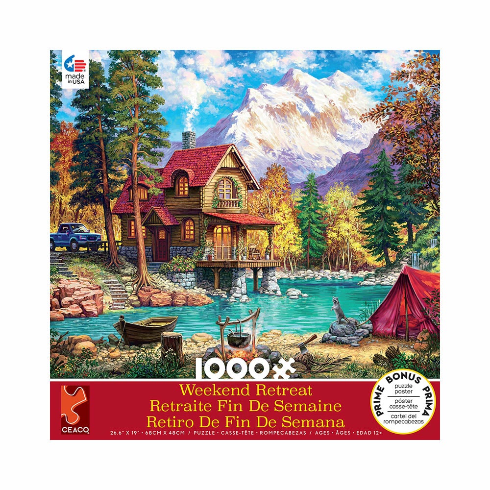 Ceaco 1000pc Puzzle - Weekend Retreat - House in the Forest-TCG Nerd