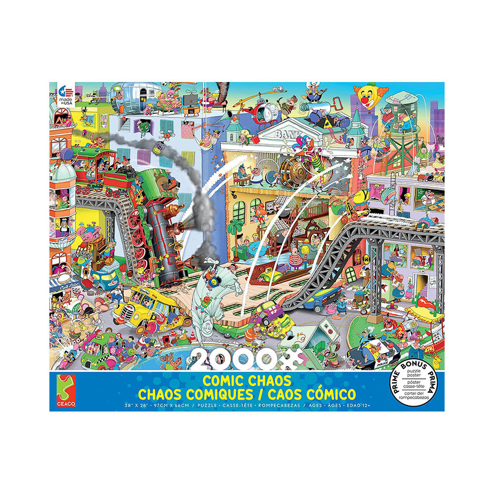 Ceaco 2000pc Puzzle - Comic Chaos - Who Robbed The Bank?