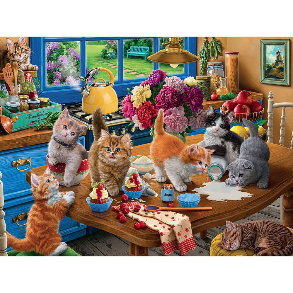 Ceaco 550pc Puzzle - Paws Gone Wild - Kittens in the Kitchen-TCG Nerd