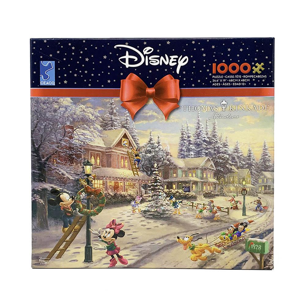 Ceaco 1000pc Puzzle - Disney Thomas Kinkade - Mickey's Victorian Christmas-TCG Nerd