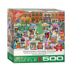 Eurographics 500pc Puzzle - Downtown Holiday Festival-TCG Nerd
