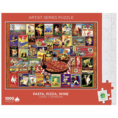 Lucky Puzzles 1000pc Puzzle - Pasta Pizza Wine-TCG Nerd