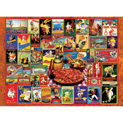 Lucky Puzzles 1000pc Puzzle - Pasta Pizza Wine-TCG Nerd