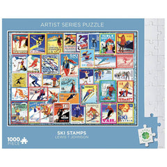 Lucky Puzzles 1000pc Puzzle - Ski Stamps-TCG Nerd