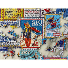 Lucky Puzzles 1000pc Puzzle - Ski Stamps-TCG Nerd