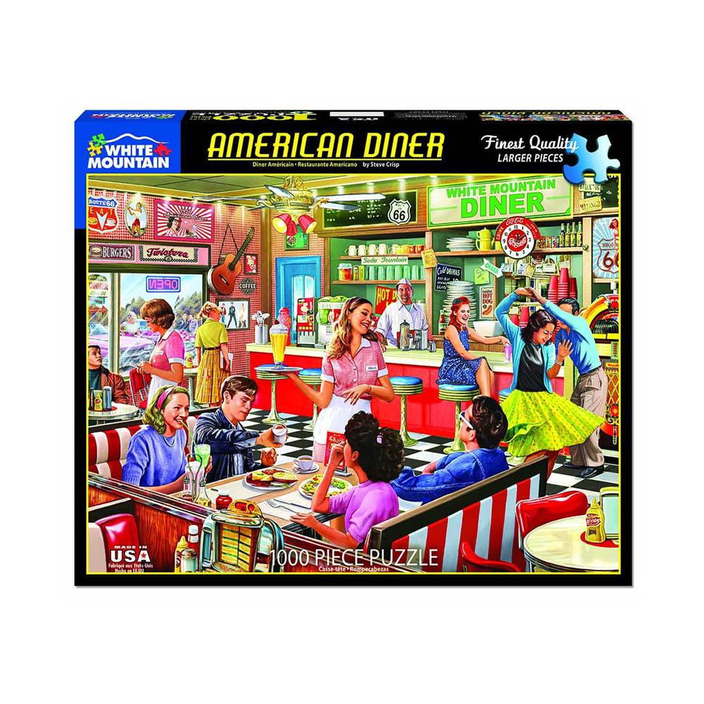 White Mountain 1000pc Puzzle - American Diner-TCG Nerd