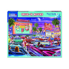 White Mountain 1000pc Puzzle - Drive-In Movies-TCG Nerd