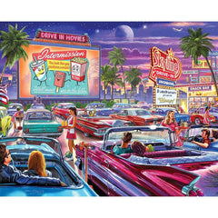 White Mountain 1000pc Puzzle - Drive-In Movies-TCG Nerd