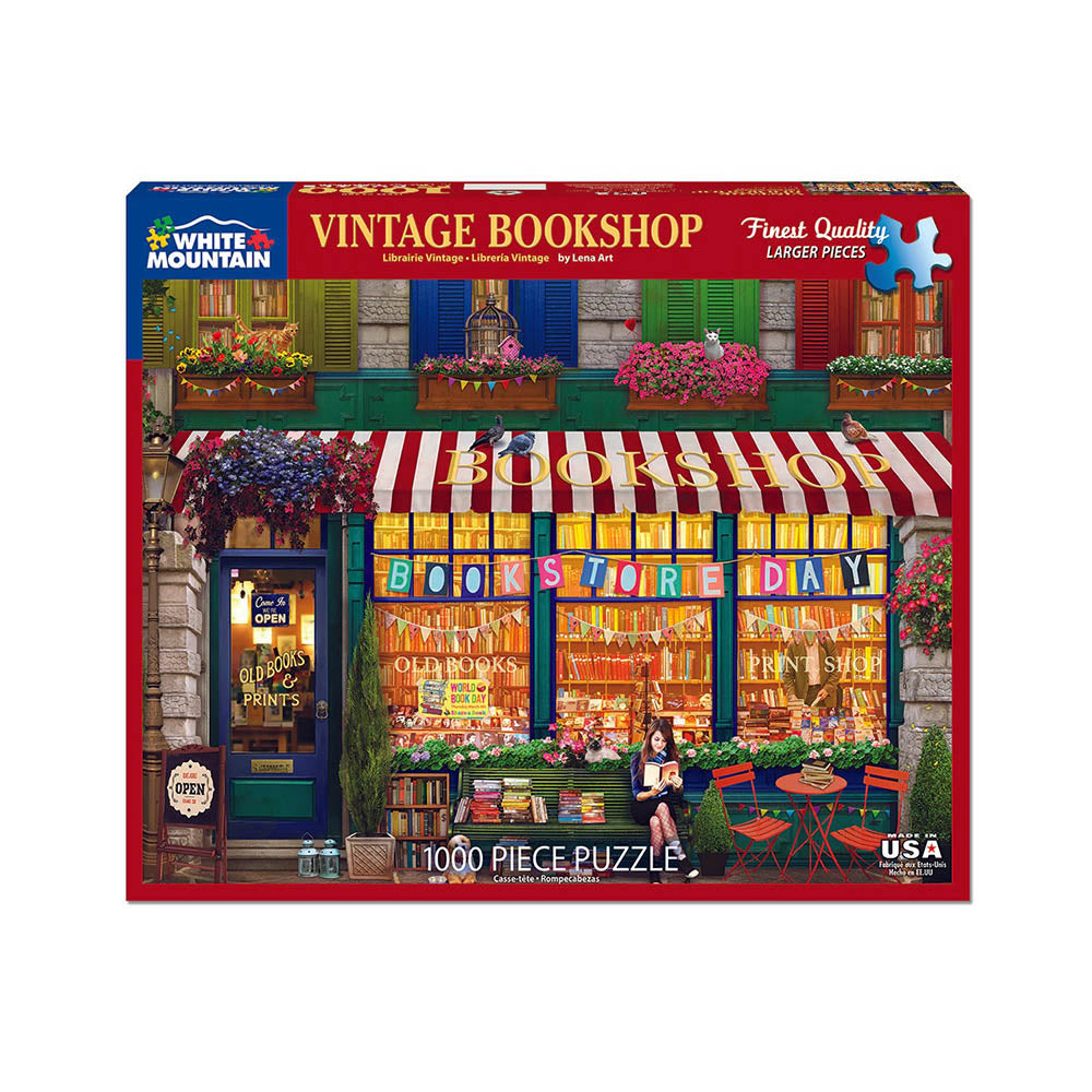 White Mountain 1000pc Puzzle - Vintage Bookshop