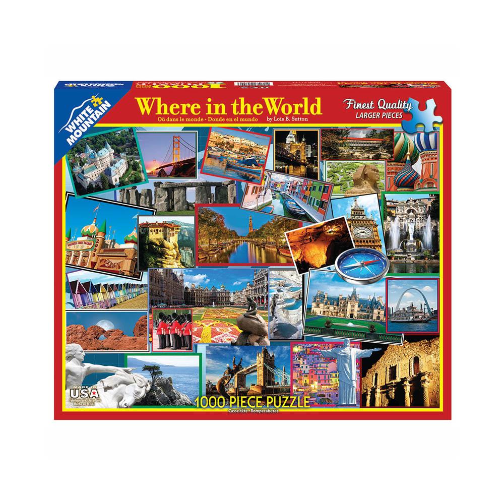 White Mountain 1000pc Puzzle - Where in the World-TCG Nerd