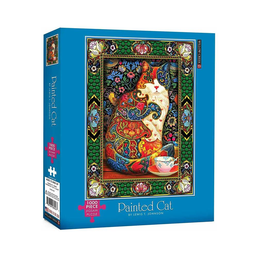 Willow Creek Press 1000pc Puzzle - Painted Cat-TCG Nerd